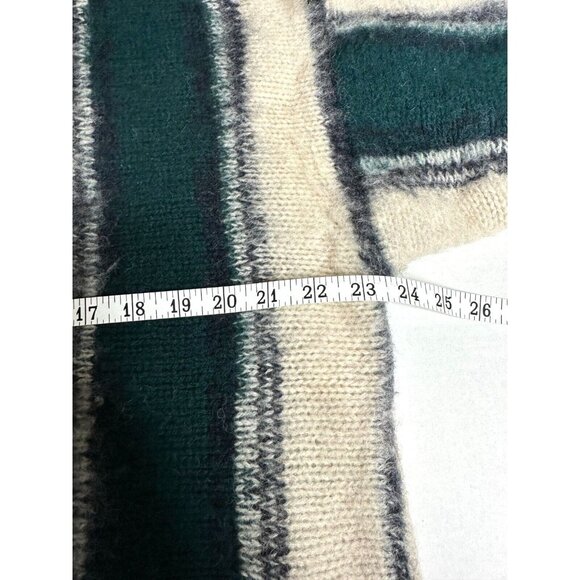 J Riggings Wool Lana Sweater New River Co Green Striped GrandPa Large Hong Kong - Picture 8 of 10